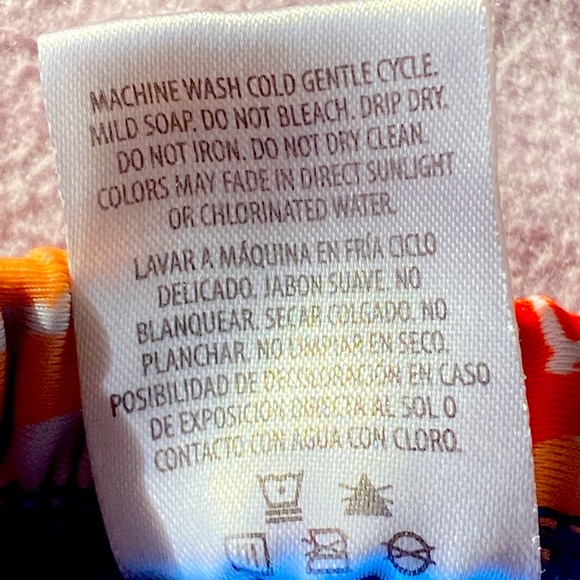 UV Skinz UPF 50+ Pink Peach Orange Blue Papaya Heart Print Swim Skirt Size 2T - Picture 6 of 7